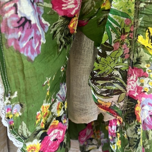Angelle Milan Women’s Green Floral Cotton Fit&Flare Mini Dress Size M - Picture 8 of 15